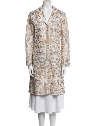 Biya Silk Printed Trench Coat