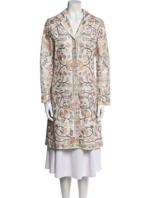 Biya Silk Printed Trench Coat