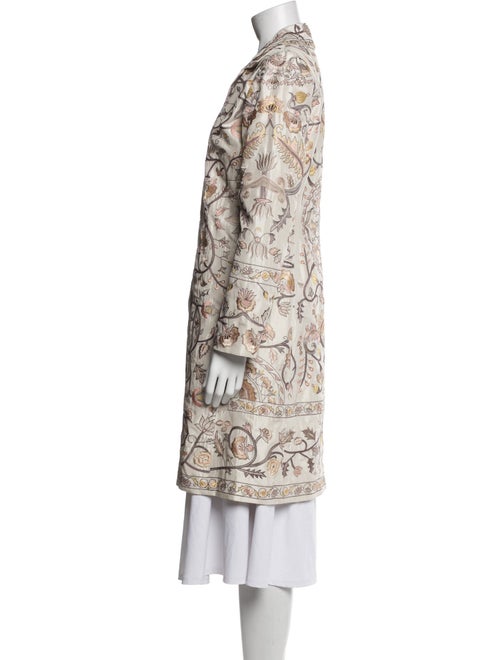Biya Silk Printed Trench Coat