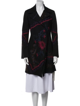 Biya Wool Printed Trench Coat