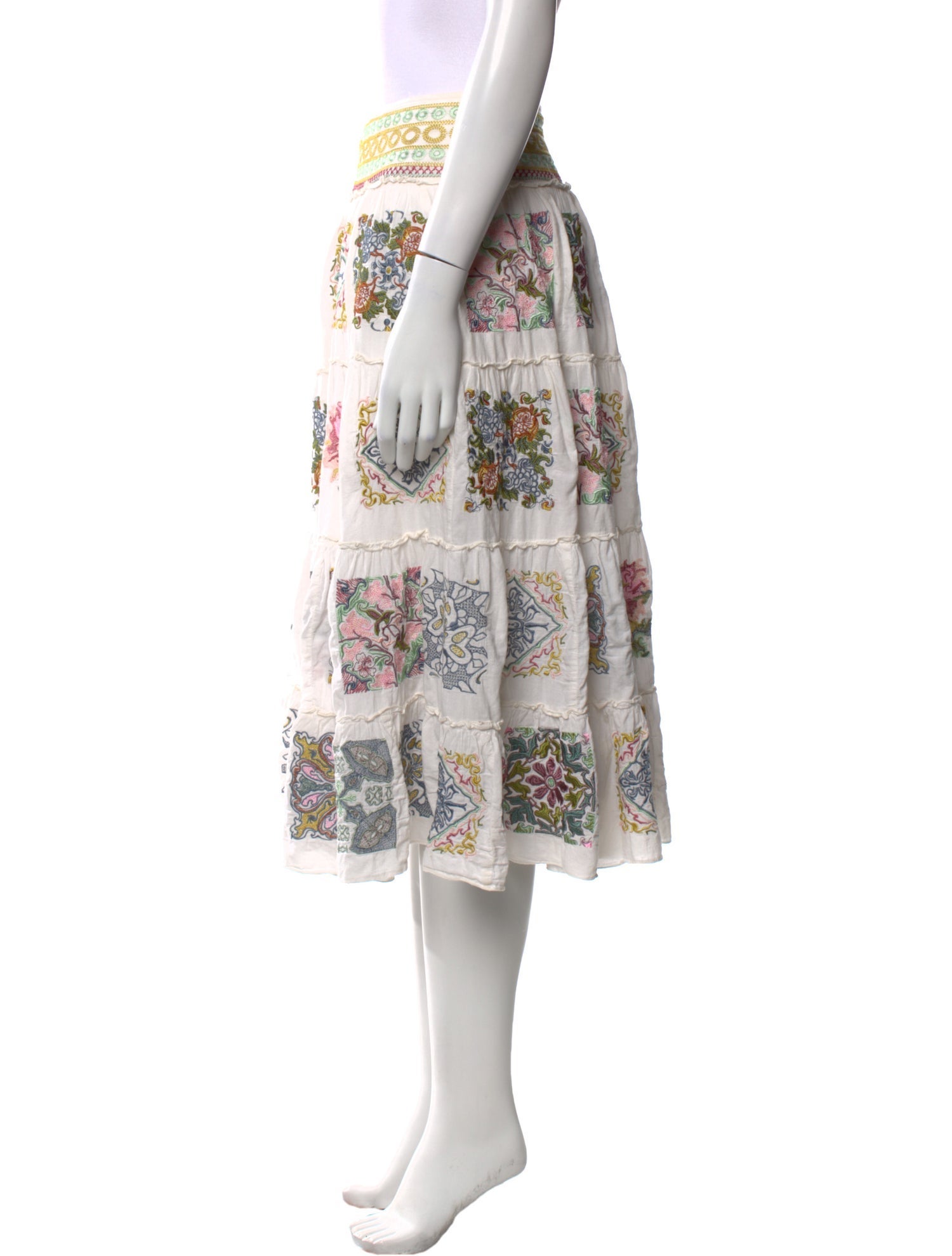 Biya Floral Print Midi Length Skirt