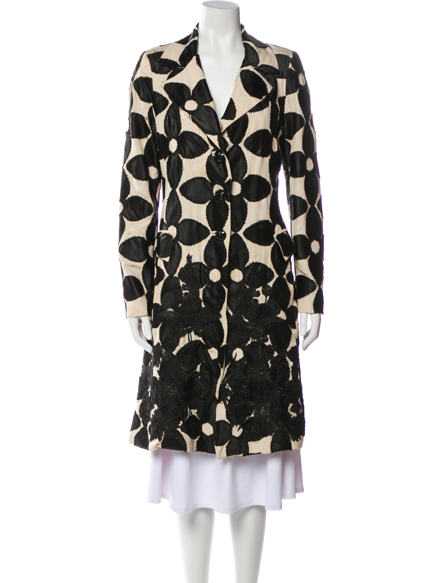 Biya Silk Printed Trench Coat