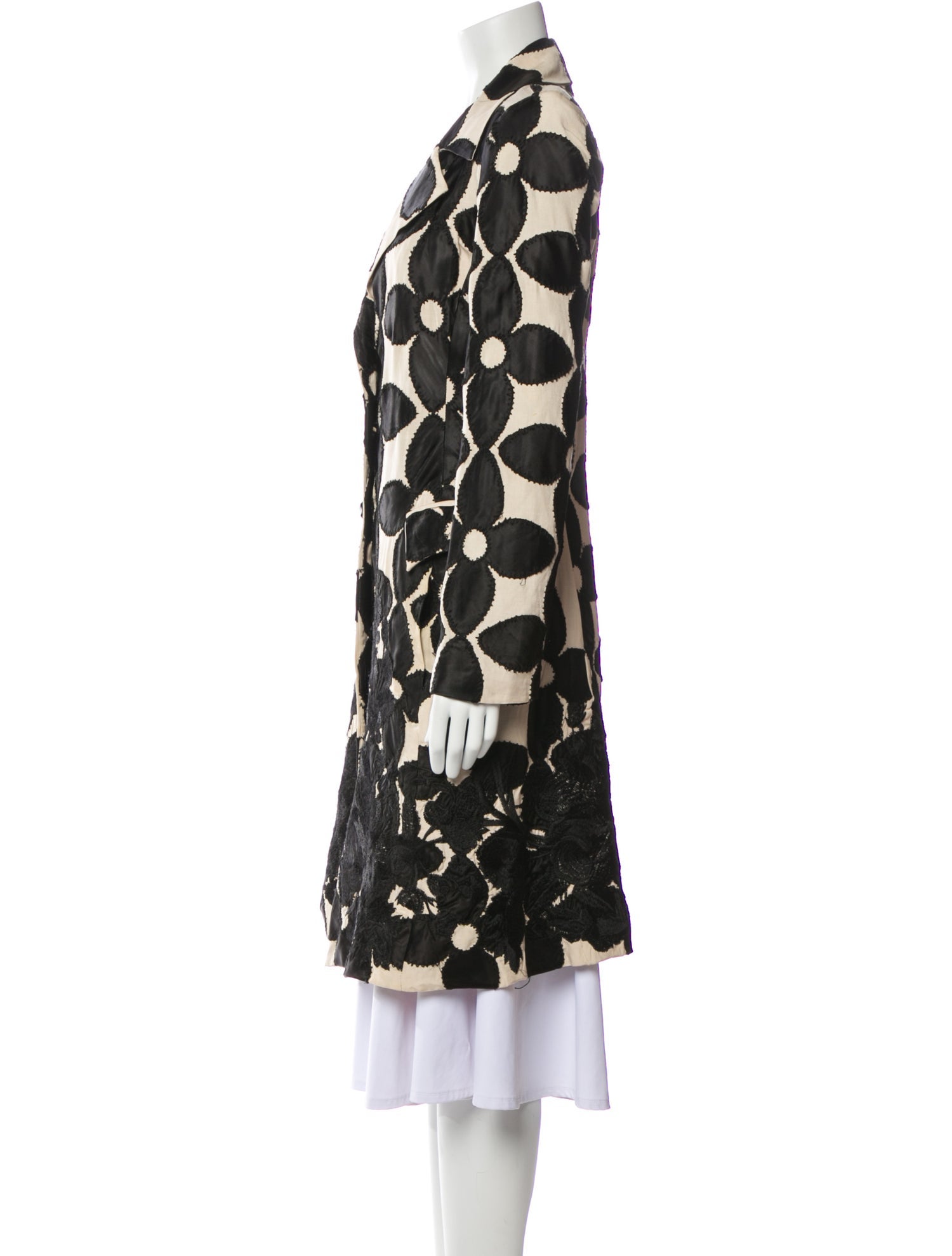Biya Silk Printed Trench Coat