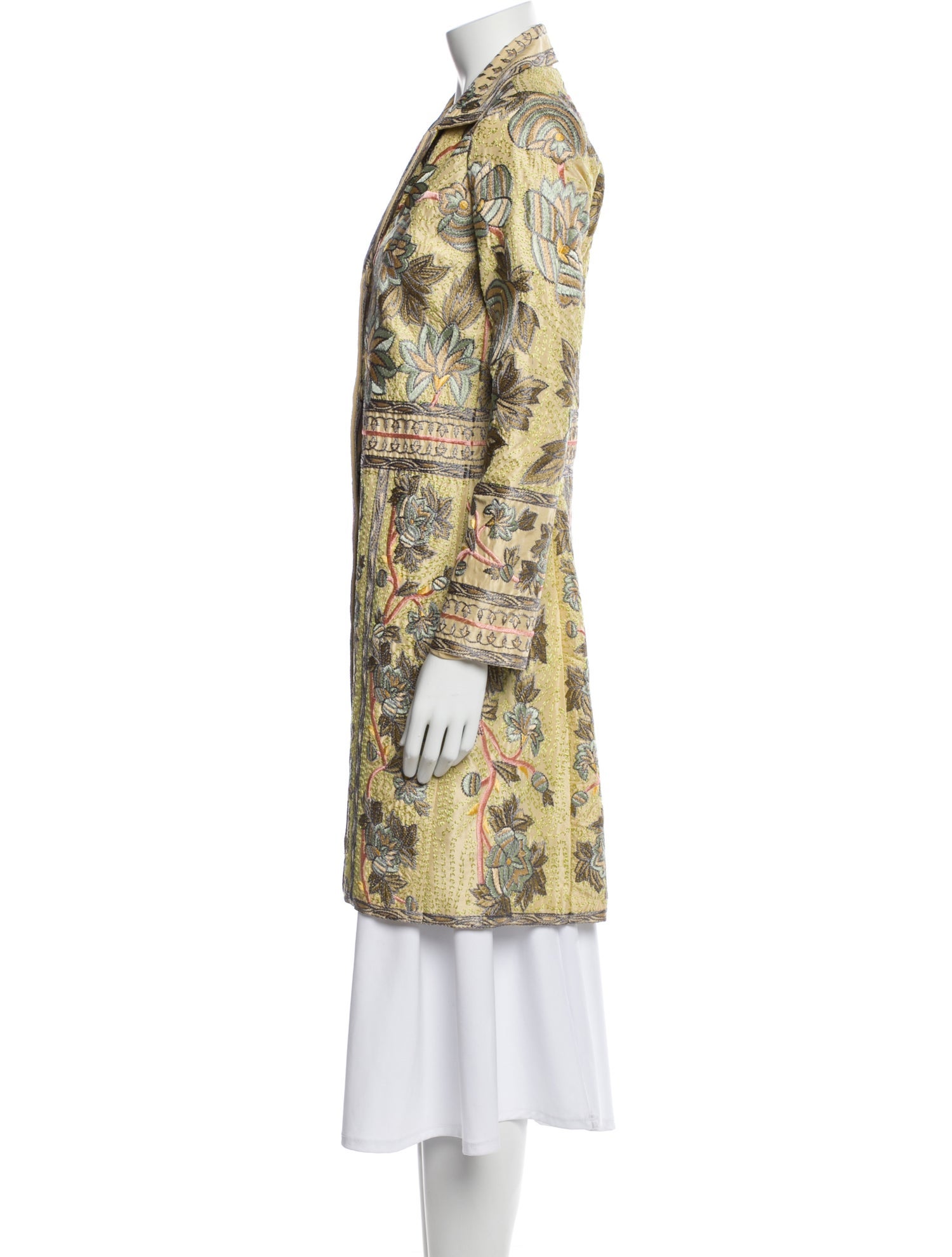 Biya Silk Printed Faux Fur Coat