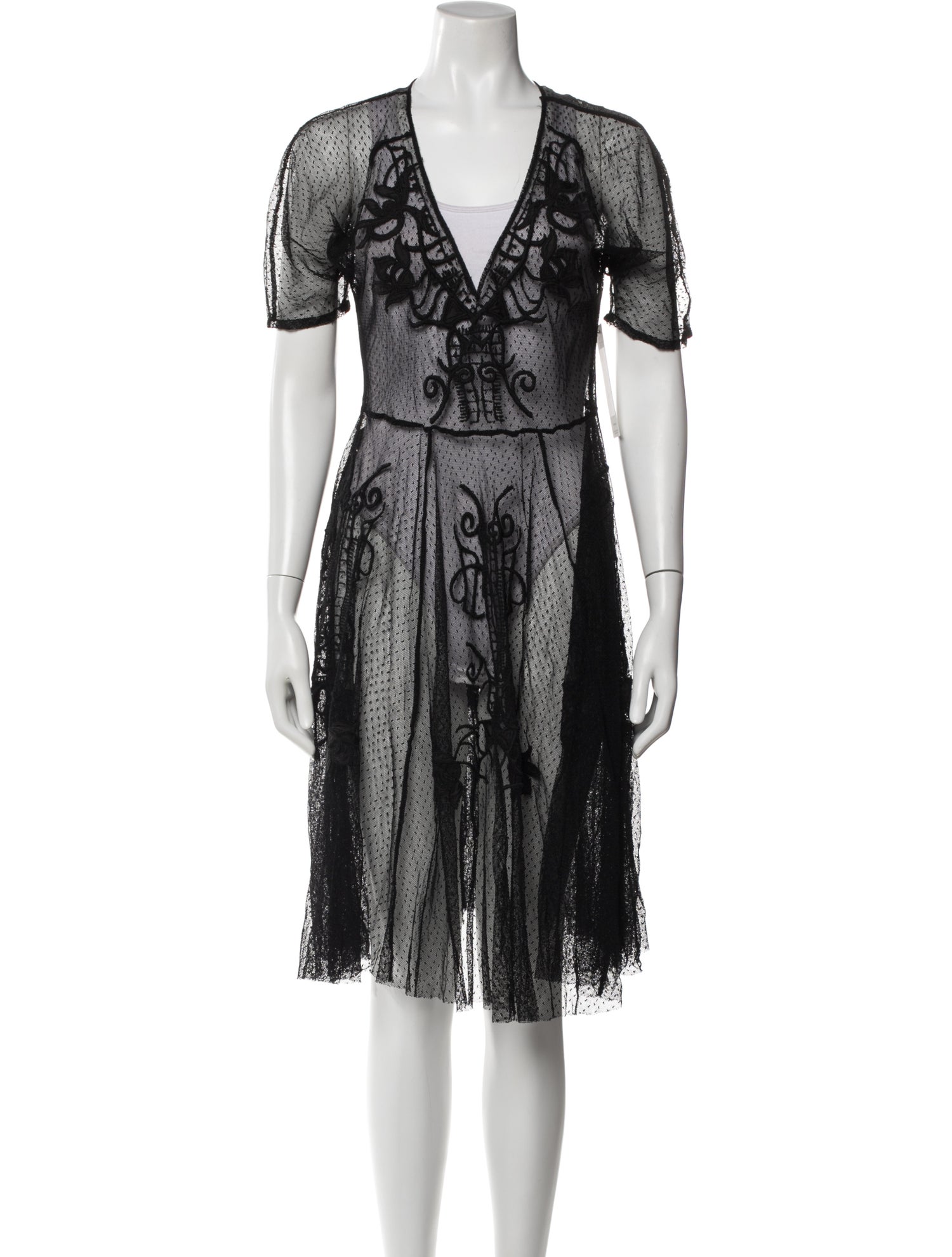 Biya Lace Pattern Knee-Length Dress