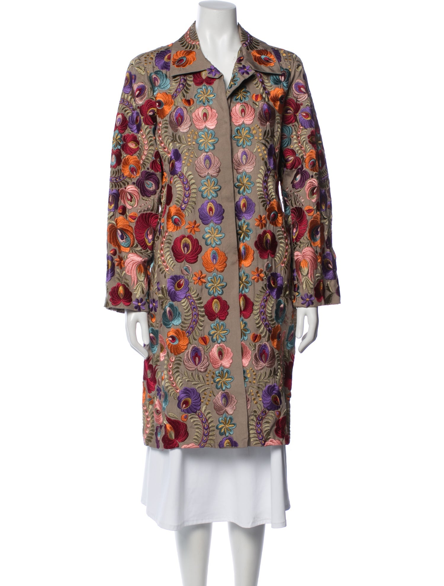 Biya Silk Floral Print Coat