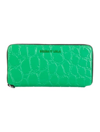 Bimba Y Lola Patent Leather Printed Continental Wallet