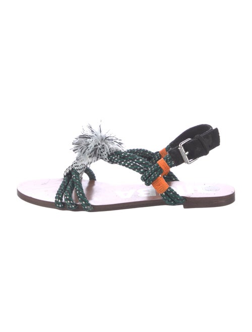 Bimba Y Lola Leather Printed Slingback Sandals