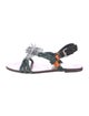 Bimba Y Lola Leather Printed Slingback Sandals