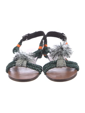 Bimba Y Lola Leather Printed Slingback Sandals