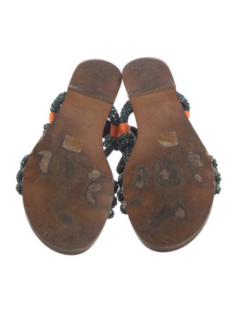 Bimba Y Lola Leather Printed Slingback Sandals