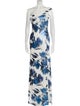 Black Halo Eve by Laurel Berman Floral Print Long Dress