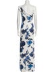 Black Halo Eve by Laurel Berman Floral Print Long Dress