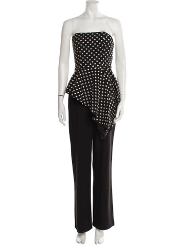 Black Halo Eve by Laurel Berman Jumpsuits and Rompers Polka Dot Print Strapless Jumpsuit US 2 | XS