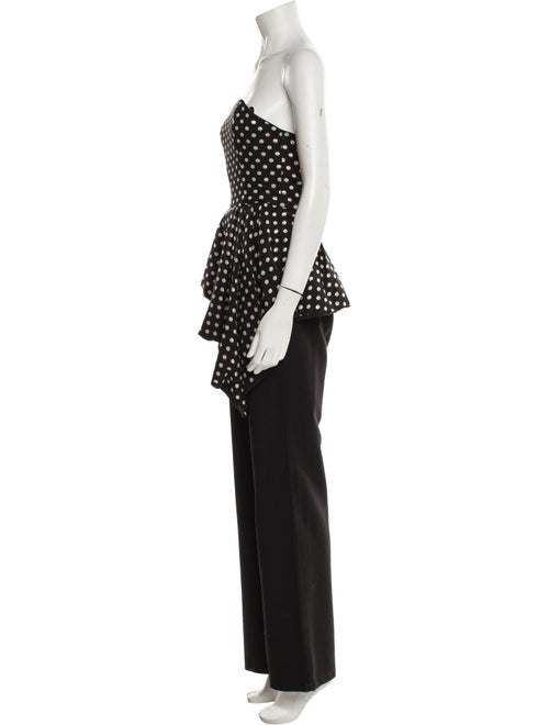 Black Halo Eve by Laurel Berman Polka Dot Print Strapless Jumpsuit