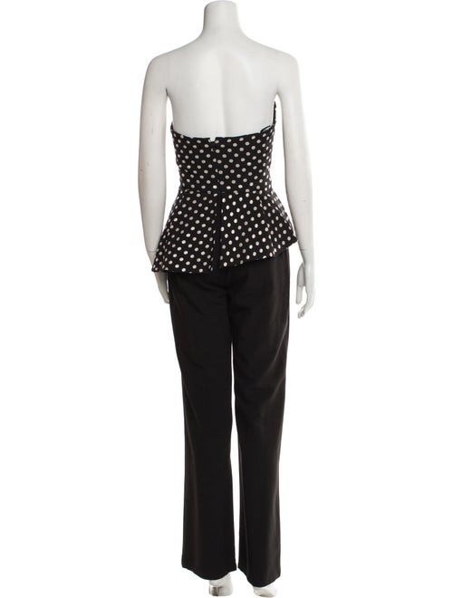Black Halo Eve by Laurel Berman Polka Dot Print Strapless Jumpsuit
