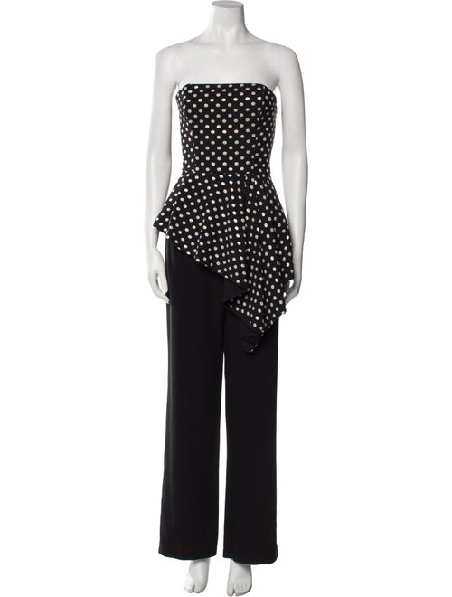 Black Halo Eve by Laurel Berman Polka Dot Print Strapless Jumpsuit