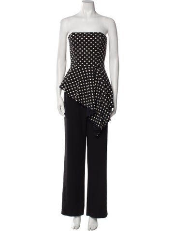 Black Halo Eve by Laurel Berman Jumpsuits and Rompers Polka Dot Print Strapless Jumpsuit US 8 | M