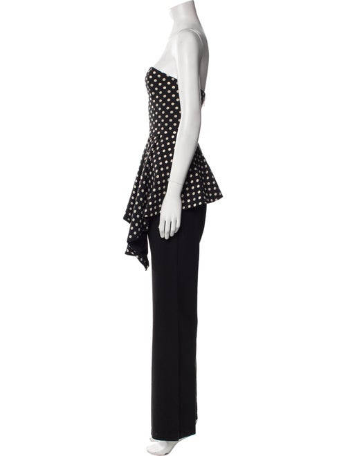 Black Halo Eve by Laurel Berman Polka Dot Print Strapless Jumpsuit