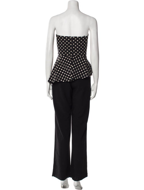 Black Halo Eve by Laurel Berman Polka Dot Print Strapless Jumpsuit