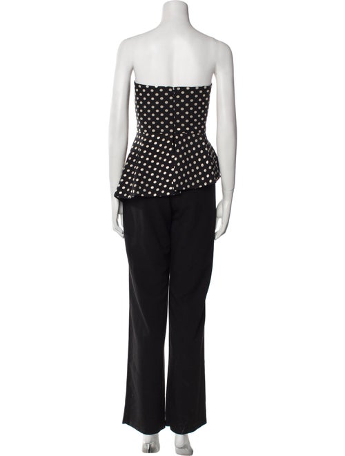 Black Halo Eve by Laurel Berman Polka Dot Print Strapless Jumpsuit