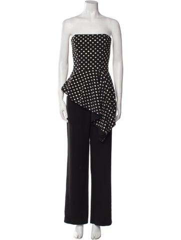 Black Halo Eve by Laurel Berman Jumpsuits and Rompers Polka Dot Print Strapless Jumpsuit US 12 | XL