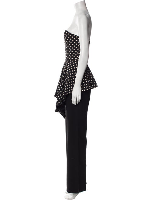 Black Halo Eve by Laurel Berman Polka Dot Print Strapless Jumpsuit