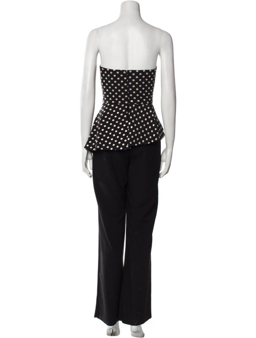 Black Halo Eve by Laurel Berman Polka Dot Print Strapless Jumpsuit