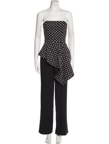 Black Halo Eve by Laurel Berman Jumpsuits and Rompers Polka Dot Print Strapless Jumpsuit US 6 | M