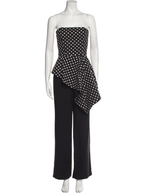 Black Halo Eve by Laurel Berman Polka Dot Print Strapless Jumpsuit