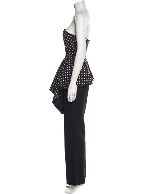 Black Halo Eve by Laurel Berman Polka Dot Print Strapless Jumpsuit