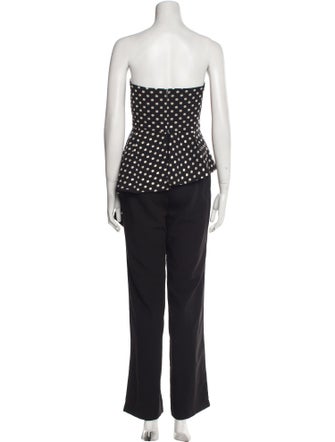 Black Halo Eve by Laurel Berman Polka Dot Print Strapless Jumpsuit