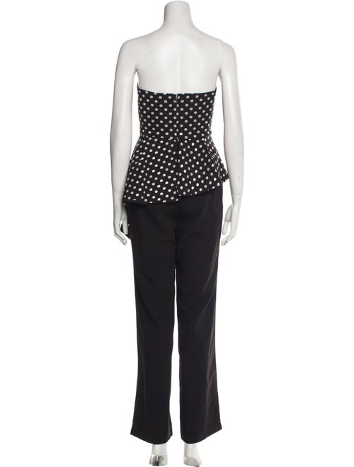Black Halo Eve by Laurel Berman Polka Dot Print Strapless Jumpsuit