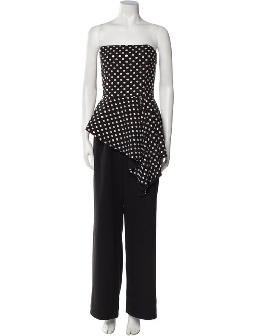 Black Halo Eve by Laurel Berman Polka Dot Print Strapless Jumpsuit