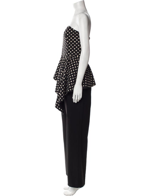 Black Halo Eve by Laurel Berman Polka Dot Print Strapless Jumpsuit