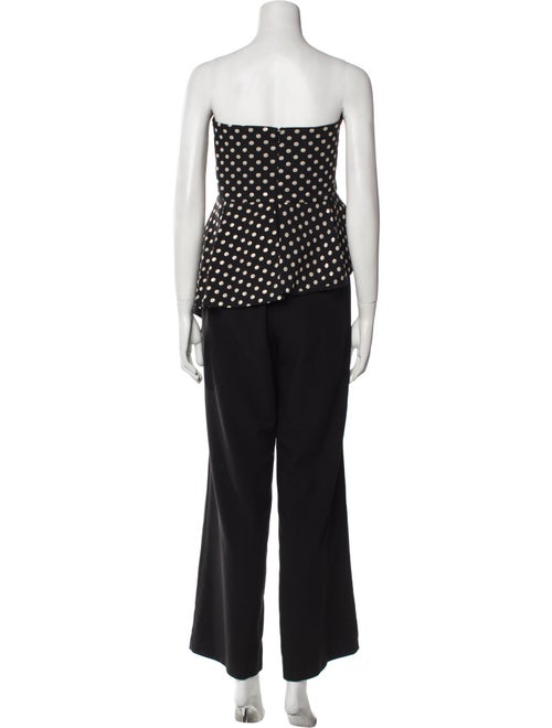 Black Halo Eve by Laurel Berman Polka Dot Print Strapless Jumpsuit