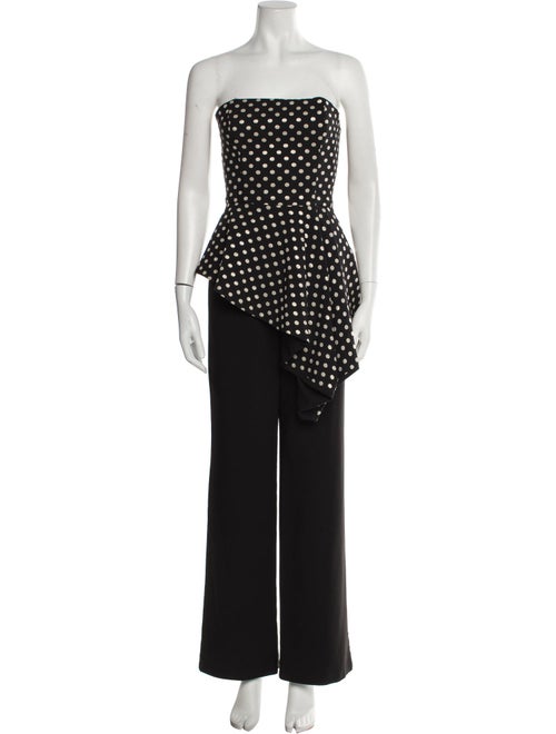 Black Halo Eve by Laurel Berman Polka Dot Print Strapless Jumpsuit