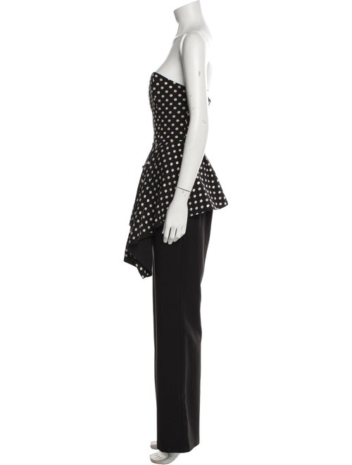 Black Halo Eve by Laurel Berman Polka Dot Print Strapless Jumpsuit