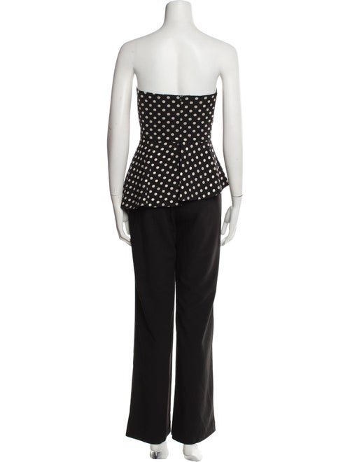 Black Halo Eve by Laurel Berman Polka Dot Print Strapless Jumpsuit