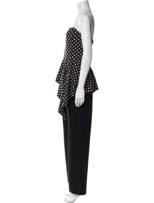 Black Halo Eve by Laurel Berman Polka Dot Print Strapless Jumpsuit
