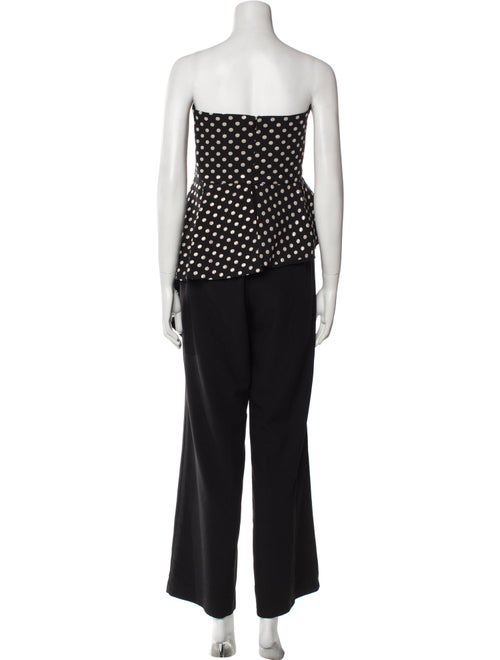 Black Halo Eve by Laurel Berman Polka Dot Print Strapless Jumpsuit