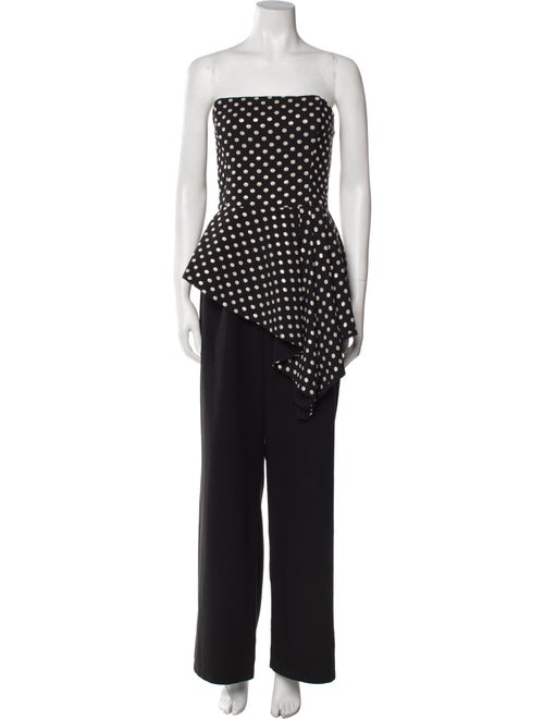 Black Halo Eve by Laurel Berman Polka Dot Print Strapless Jumpsuit
