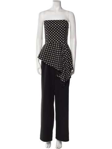 Black Halo Eve by Laurel Berman Jumpsuits and Rompers Polka Dot Print Strapless Jumpsuit US 10 | L
