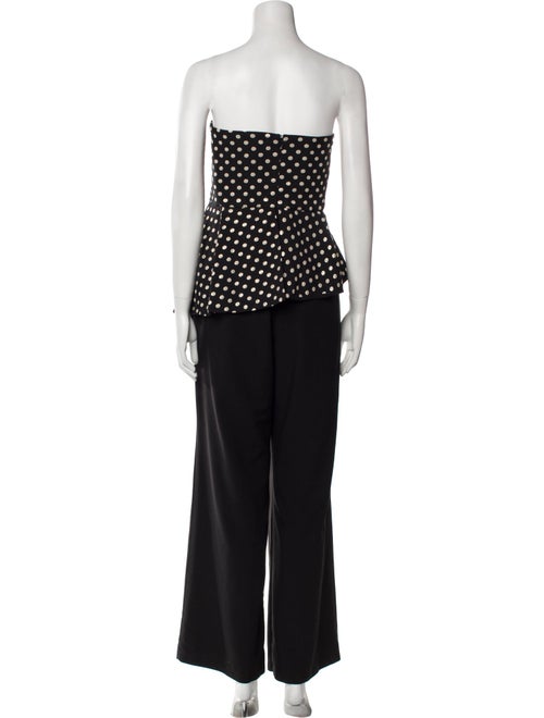Black Halo Eve by Laurel Berman Polka Dot Print Strapless Jumpsuit