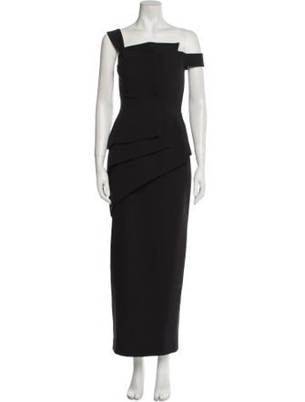 Black Halo Eve by Laurel Berman Square Neckline Long Dress
