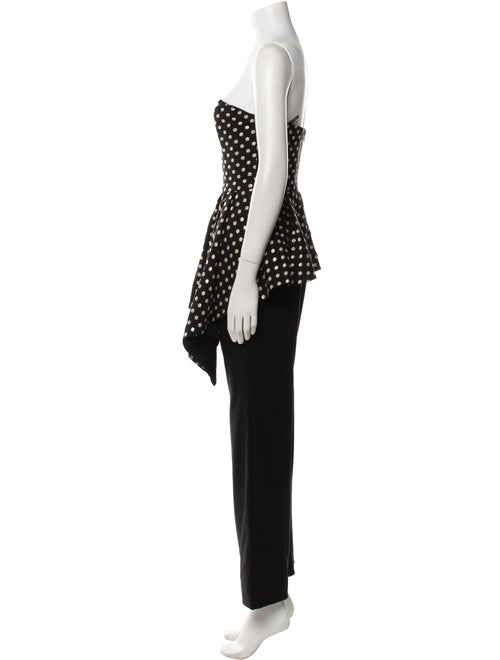 Black Halo Eve by Laurel Berman Polka Dot Print Strapless Jumpsuit