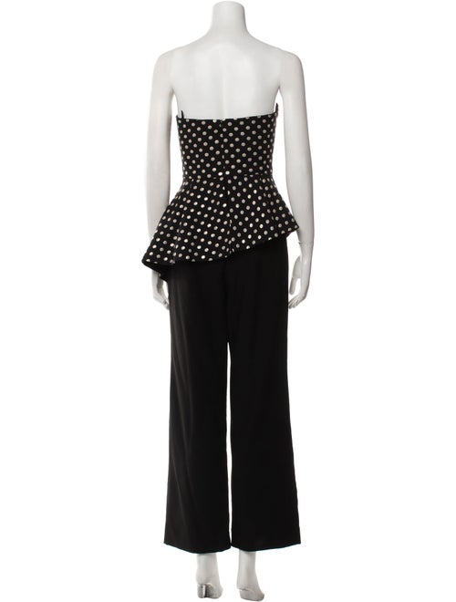 Black Halo Eve by Laurel Berman Polka Dot Print Strapless Jumpsuit