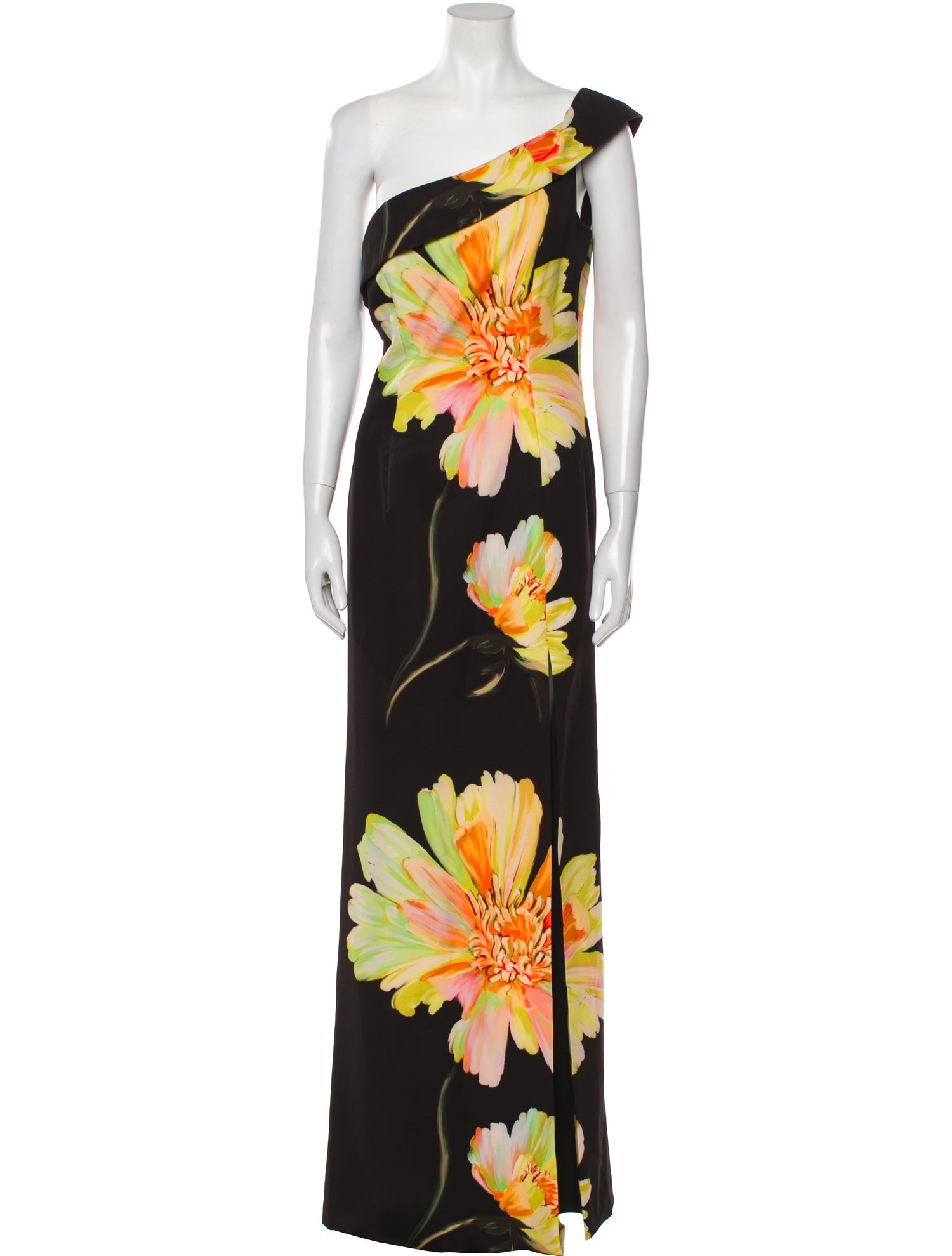 Black Halo Eve by Laurel Berman Floral Print Long Dress