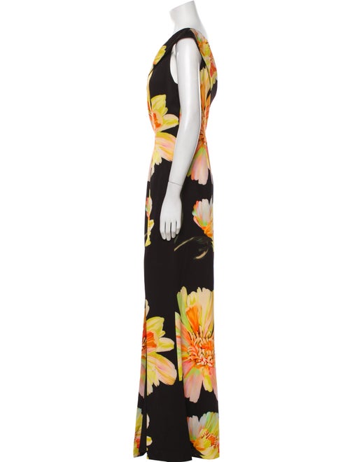 Black Halo Eve by Laurel Berman Floral Print Long Dress