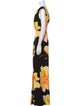 Black Halo Eve by Laurel Berman Floral Print Long Dress